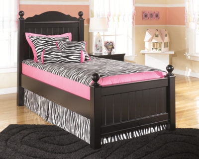 Jaidyn Twin Poster Bed, Black, large