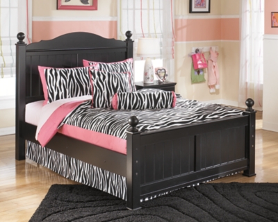 Jaidyn Full Poster Bed, Black, large