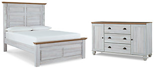 Haven Bay Queen Panel Bed with Dresser, Two-tone, large