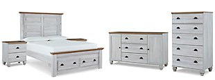 Haven Bay Queen Panel Storage Bed with Dresser, Chest and 2 Nightstands, , large