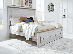 Haven Bay King Panel Storage Bed, Two-tone, rollover
