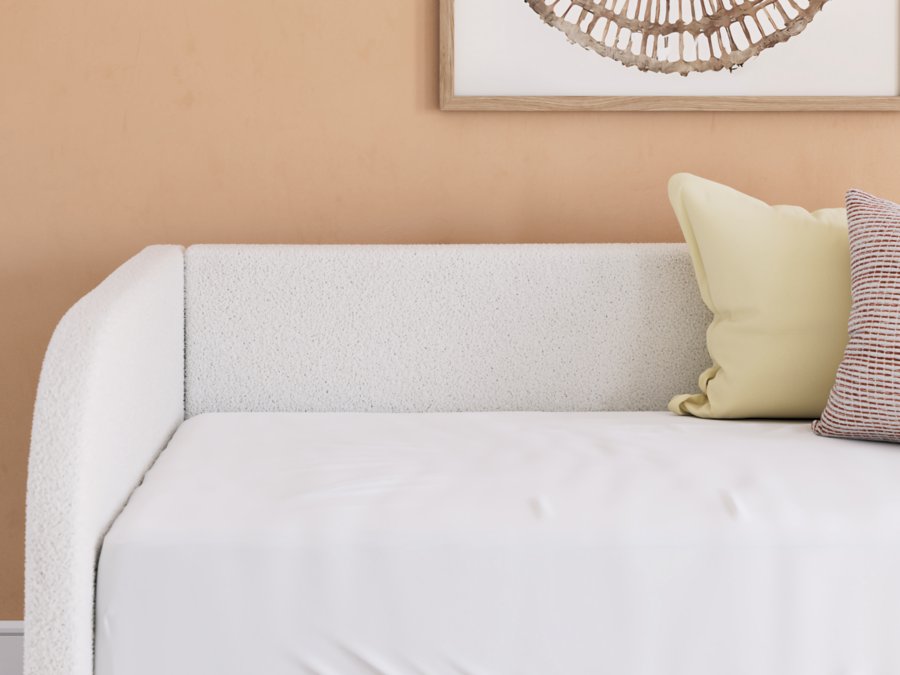 Cama de día tapizada Shapella Twin, tocador y espejo - image 16