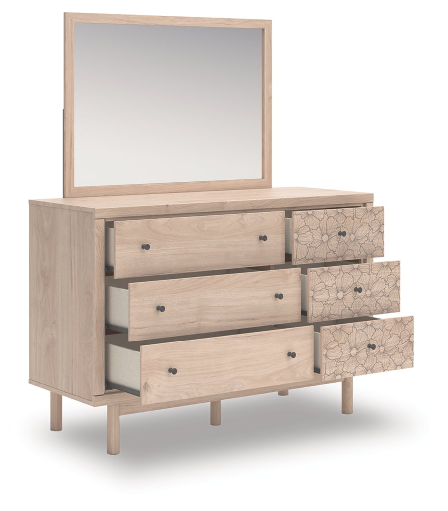 Cama de día tapizada Shapella Twin, tocador y espejo - image 11