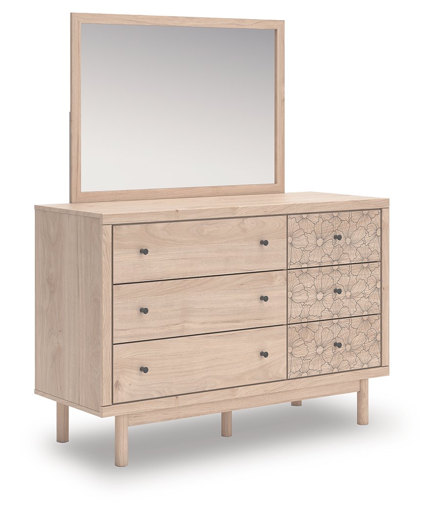 Cama de día tapizada Shapella Twin, tocador y espejo - image 10