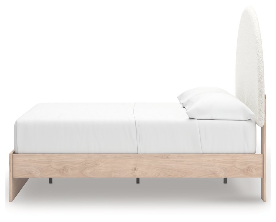 Cama de panel Shapella completamente tapizada, cómoda y espejo - image 14