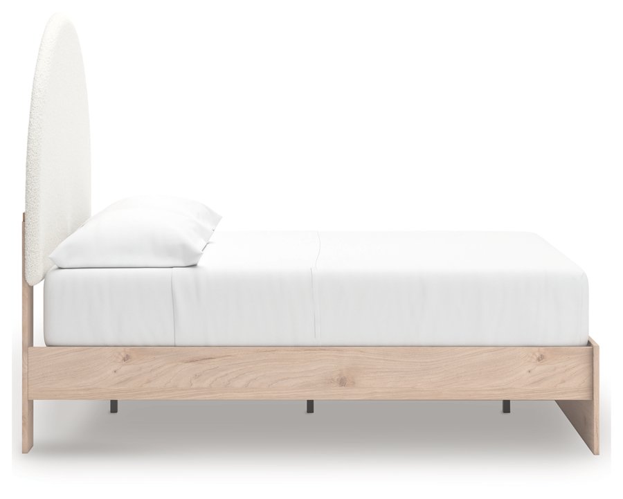 Cama de panel Shapella completamente tapizada, cómoda y espejo - image 12