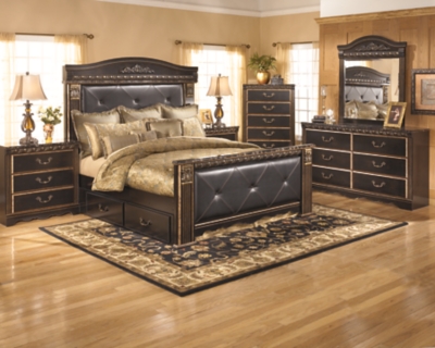 Coal Creek King Mansion Bed With Storage Ashley Furniture Homestore