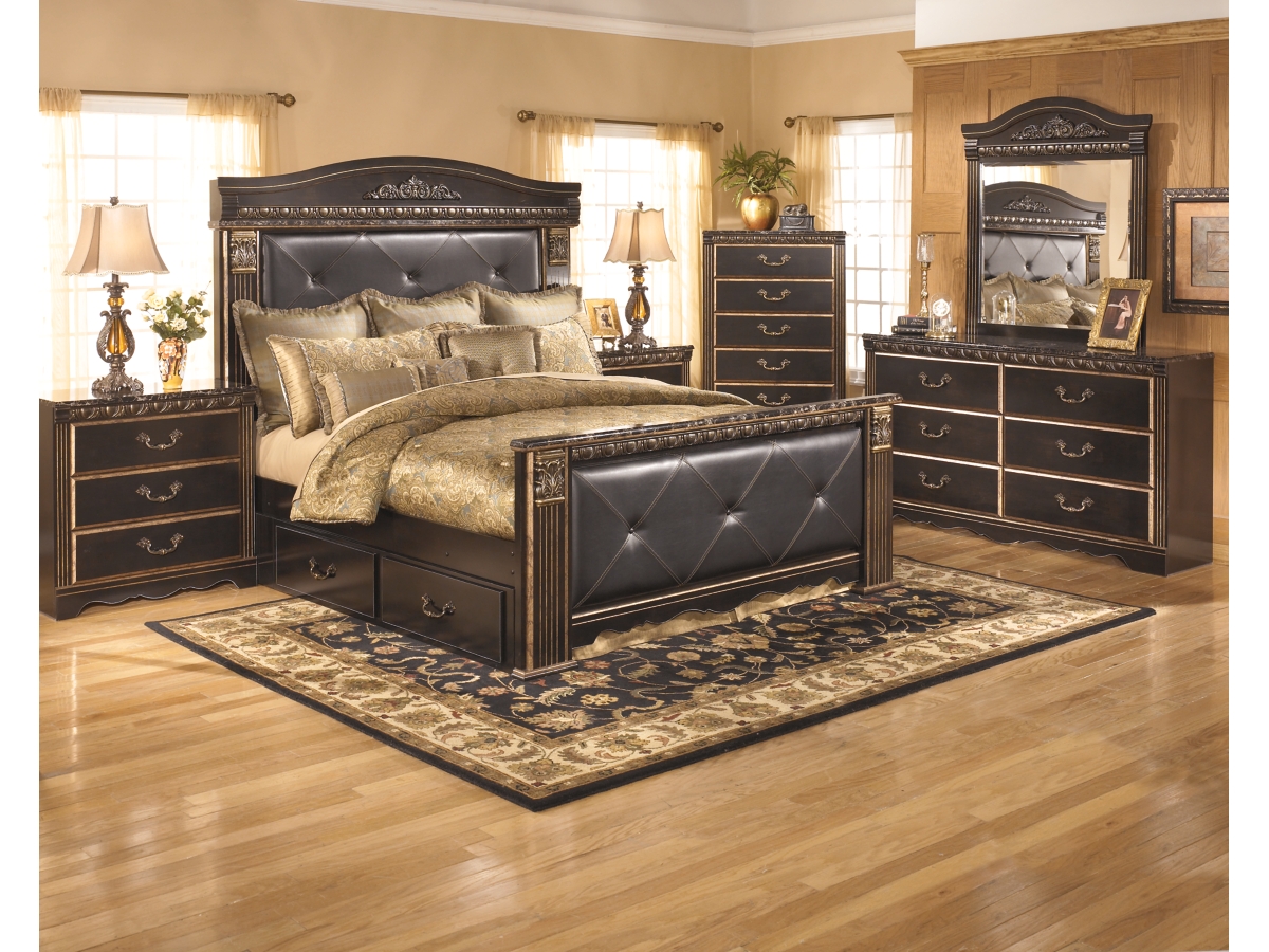 Ashley furniture gold bedroom set discount