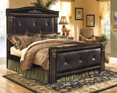 Coal Creek Queen Mansion Bed, Dark Brown, large