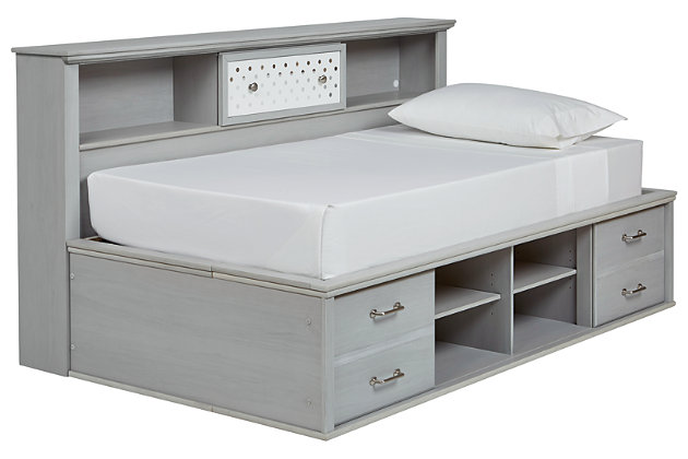 Arcella Twin Bookcase Bed Ashley, White Twin Bookcase Daybed