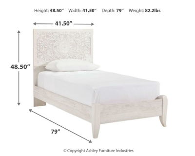 Paxberry Twin Panel Bed, Whitewash, large