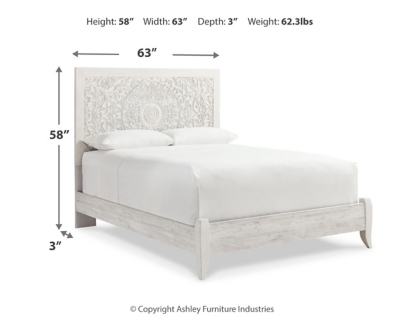 Paxberry Queen Panel Bed, Whitewash, large