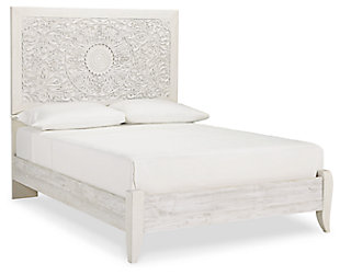 Paxberry Full Panel Bed, Whitewash, large