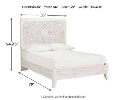 Paxberry Full Panel Bed, Whitewash, large