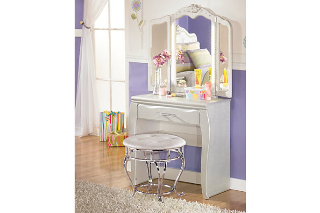 Zarollina 2 Piece Vanity And Mirror, Makeup Vanity With Lights Ashley Furniture