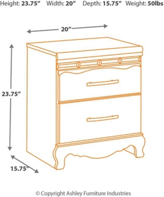 Zarollina Nightstand | Ashley Furniture HomeStore