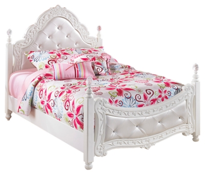Exquisite Full Poster Bed, White, large