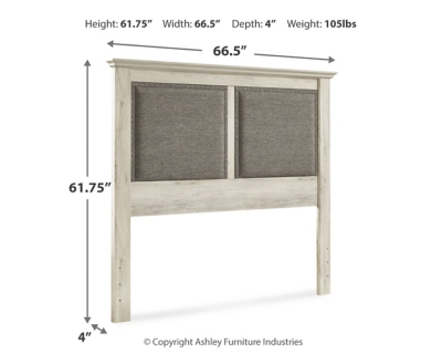 Cambeck Queen Upholstered Panel Headboard, Whitewash, large