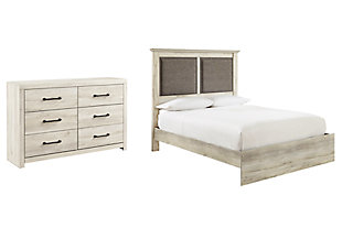 Cambeck Queen Upholstered Panel Bed with Dresser, , rollover