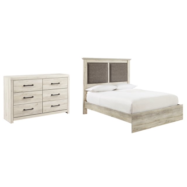 Cambeck Queen Upholstered Panel Bed with Dresser