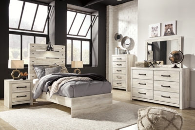 Cambeck Twin Panel Bed with Mirrored Dresser, Chest and Nightstand, , rollover