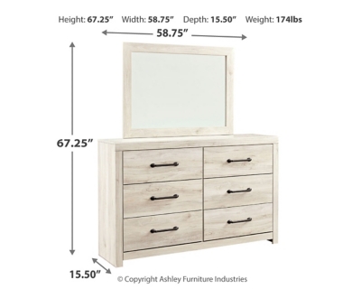 Cambeck Dresser and Mirror, Whitewash, large