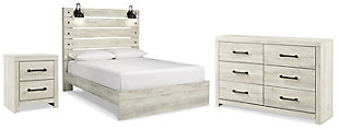 Cambeck Queen Panel Bed with Dresser and Nightstand, Whitewash, large