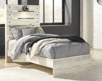 Cambeck Twin Panel Bed, Whitewash, large