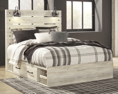 APK-B192-QSB Cambeck Queen Panel Bed with 2 Storage Drawers and sku APK-B192-QSB