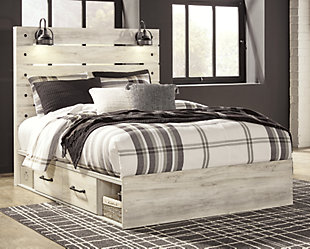 Cambeck Queen Panel Bed With 4 Storage, Platform Bed King With Drawers