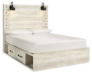Cambeck Queen Panel Bed With 4 Storage, Wooden Bed Frame With Drawers Queen