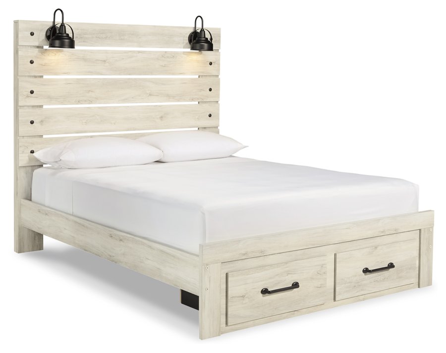Cama de almacenamiento Cambeck Queen con panel, cómoda y espejo - image 5