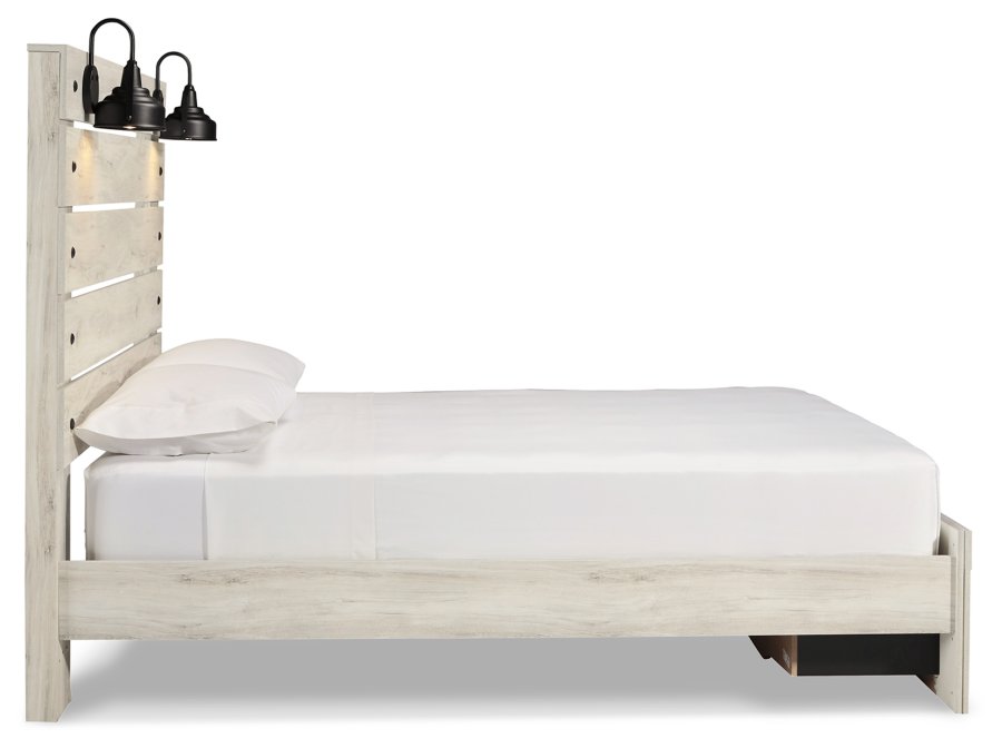Cama de almacenamiento Cambeck Queen con panel, cómoda y espejo - image 6