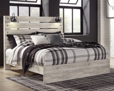 APK-B192-KPB Cambeck King Panel Bed, Whitewash sku APK-B192-KPB