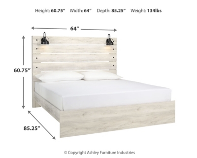 Cambeck King Panel Bed, Whitewash, large