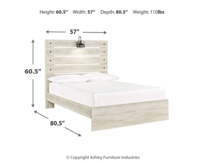 Cambeck Full Panel Bed, Whitewash, large