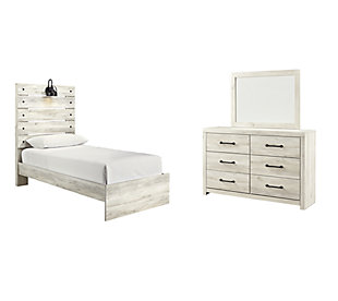 Cambeck Twin Panel Bed with Mirrored Dresser, , large