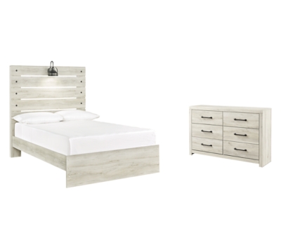 APG-B192-FPD Cambeck Full Panel Bed with Dresser, Whitewash sku APG-B192-FPD