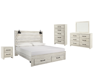 APGB192KPDCN Cambeck King Panel Bed with 2 Storage Drawers with sku APGB192KPDCN