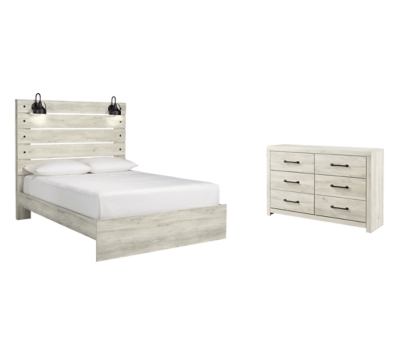 Cambeck Queen Panel Bed with Dresser, Whitewash