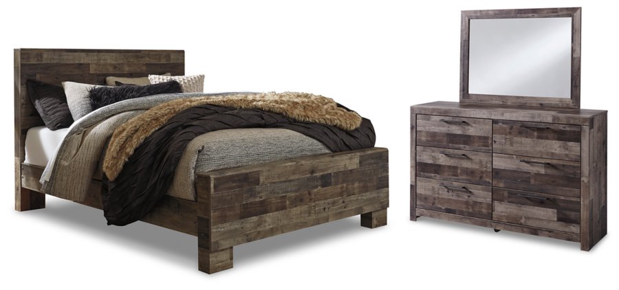 Derekson Queen Panel Bed, Dresser and Mirror - image 1