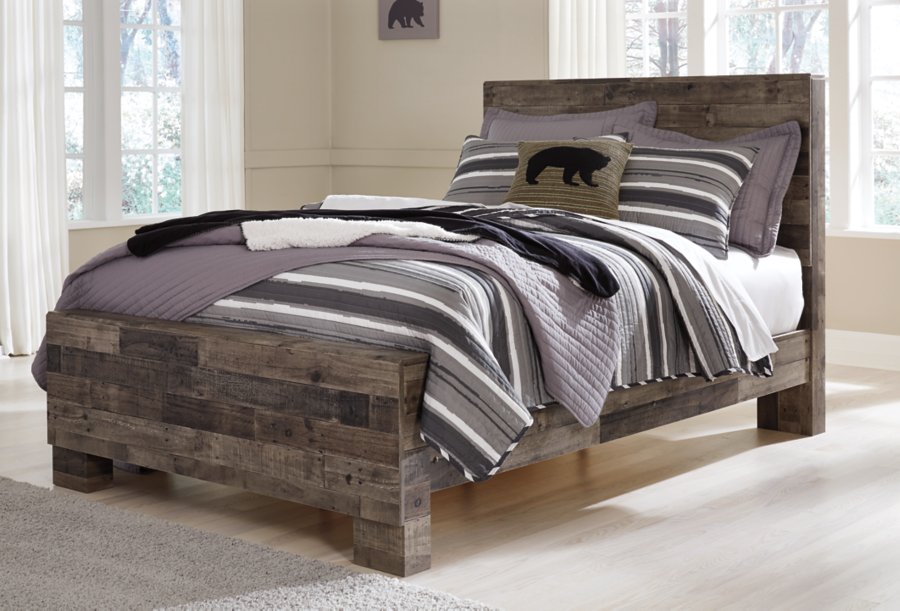 Cama con paneles Derekson, cómoda y espejo - image 7