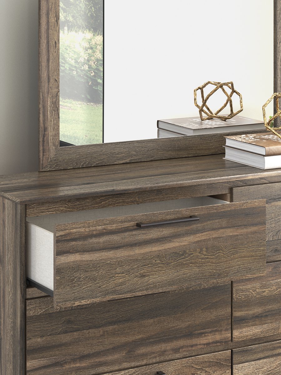 Cama Queen con panel de almacenamiento, cómoda y espejo Baystorm - image 17
