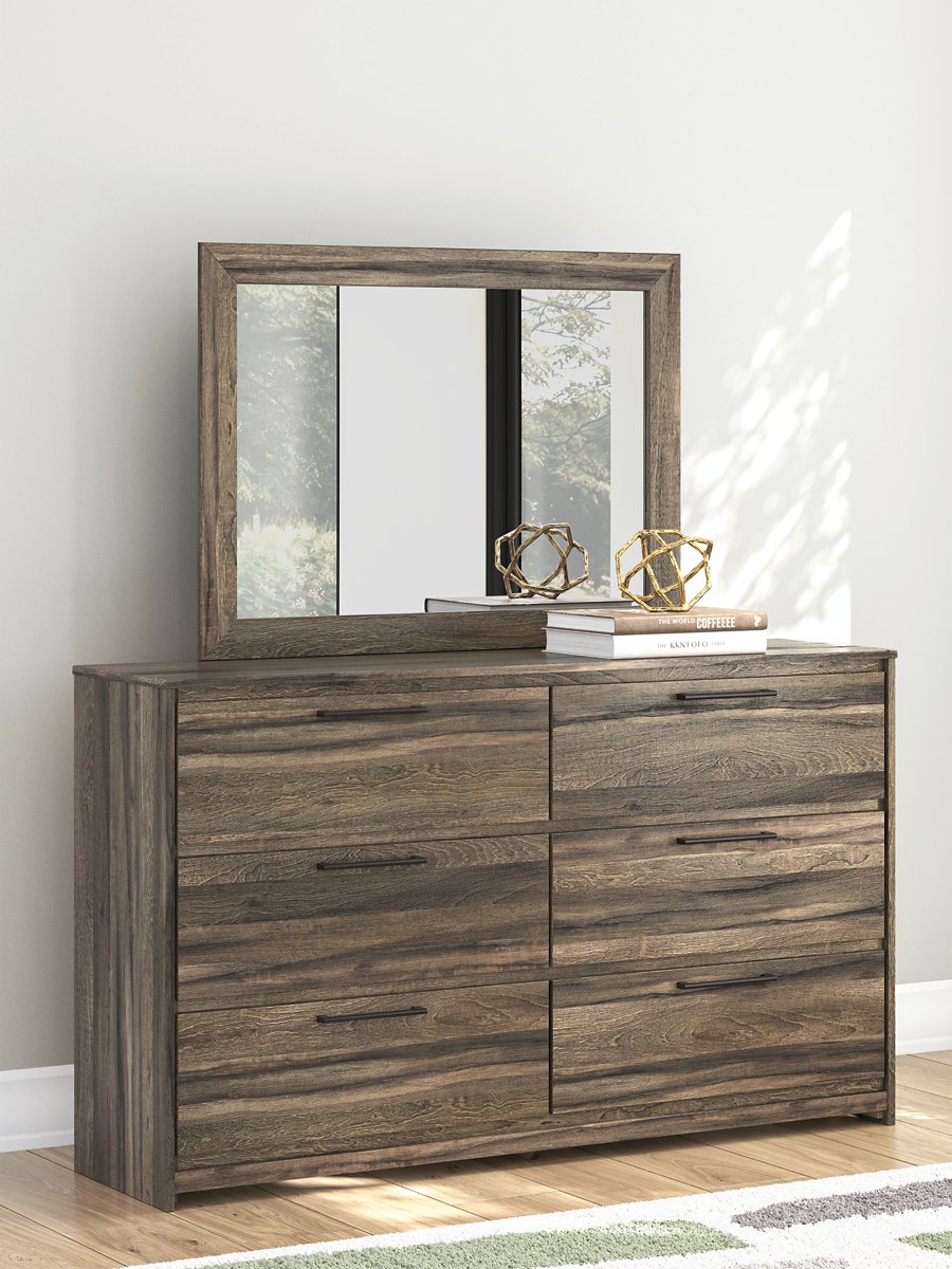 Cama Queen con panel de almacenamiento, cómoda y espejo Baystorm - image 18