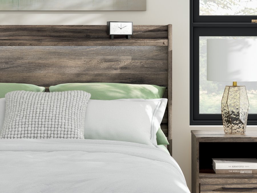 Cama Queen con panel de almacenamiento, cómoda y espejo Baystorm - image 19