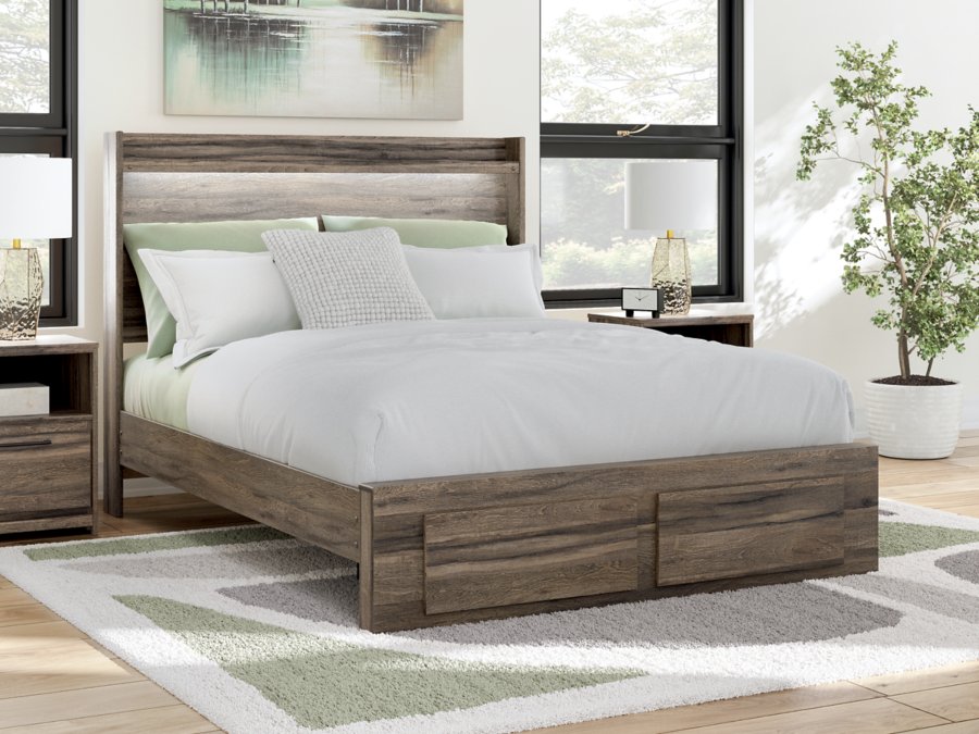 Cama Queen con panel de almacenamiento, cómoda y espejo Baystorm - image 20