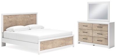 APG-B2035B6-5P Charbitt King Panel Bed with Mirrored Dresser, Two sku APG-B2035B6-5P