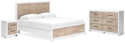 Charbitt King Panel Bed with Dresser and Nightstand, Two-tone