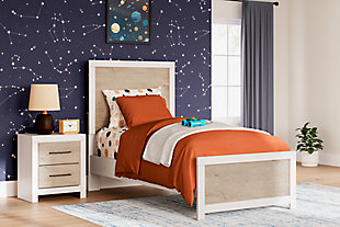 Charbitt Twin Panel Bed, Two-tone, rollover