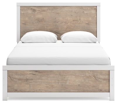 Charbitt Queen Panel Bed with Mirrored Dresser, Chest and Nightstand